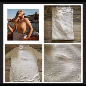 Beige and cream striped tee